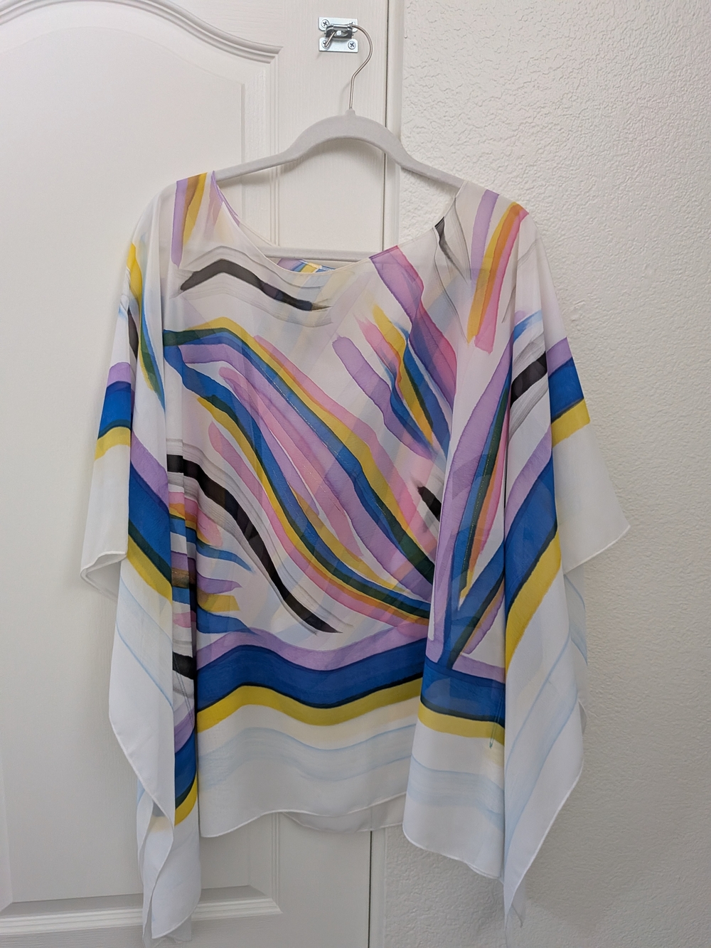 Women's Hand Painted Sheer Multicolor Tunic - Like New!